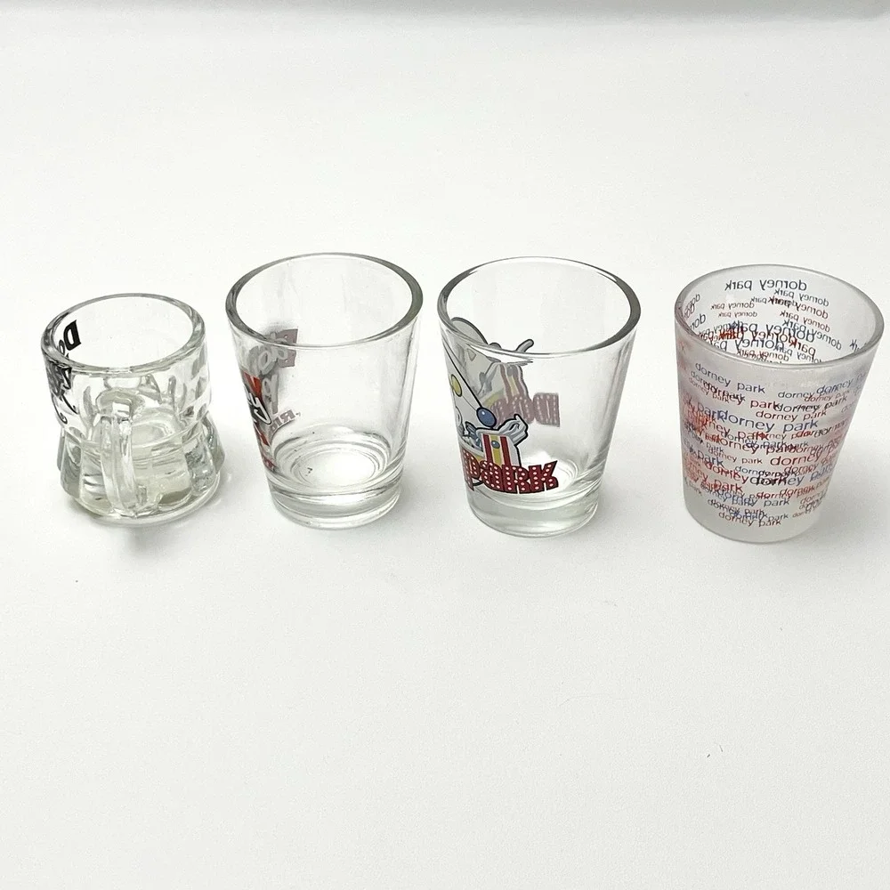 Set Of‎ 4 Dorney Park Shot Glasses Souvenirs